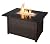 Endless Summer 44" x 32" Rectangular 40,000 BTU Liquid Propane Gas Outdoor Fire Pit Table with White Fire Glass, Center Insert and Cover, Brown/Black