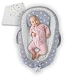 BABYCOVE Baby Nest and Baby Lounger - Newborn Infant Co Sleeper with Muslin Baby Blanket for...