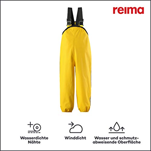 Reima Lammikko Kids Waterproof Suspender Rain Pant Lightweight Windproof Outdoor Rain Bib 522233235092, Yellow, 24M #TOP3