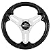 Schmitt & Ongaro Marine Products PU063104-01R Schmitt & Ongaro Torcello Lite 13 Wheel - Black Polyurethane Wheel W/Silver Spokes & Black Cap- 3/4 Tapered Shaft