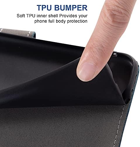 ELISORLI Compatible with Huawei P20 Pro Wallet Case Wrist Strap Lanyard Leather Flip Card Holder Stand Cell Accessories Folio Phone Cover for Hwauei Hawaii P 20Pro 20 P20pro Women Men-Blue