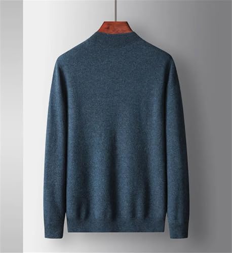 Dcvmvmn Men Autumn Winter Wool Sweater Casual Half High Collar Pullover Sweater Solid Long Sleeves Warm Sweater Brown Gray2