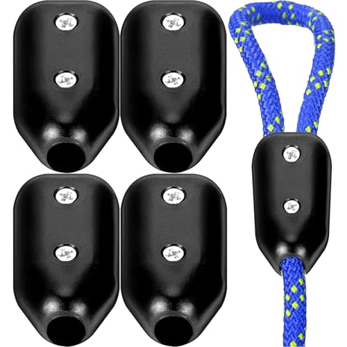 Rope Clamp, 4Pcs Rope Clamps, Reusable Clamp 3/8 Inch Black Plastic Cord Connector Suitable for 7-8 mm Nylon or Braided Cord, Bondage Restraints