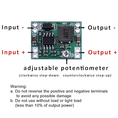6 Pieces of Mini MP1584EN DC-DC Buck Converter, Adjustable Power Module, from 24V to 12V, 9V, 5V, 3V.4