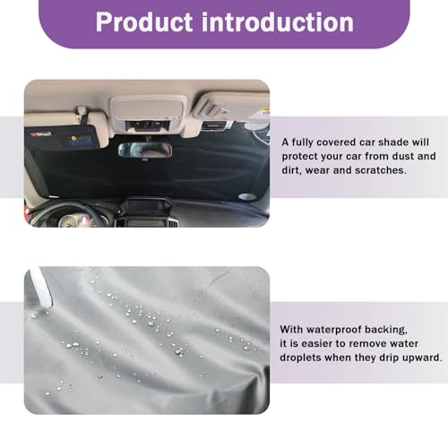 Image of ZKFAR 1 PC American Flag Car Windshield Snow Cover, 66.9In x 47.2In Waterproof Oxford Anti-UV Cover for Winter, Universal Foldable Durable Vehicle Protection Accessories for SUVs Trucks Cars (Black)