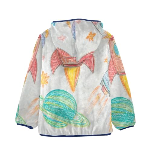 Universe Girls Fleece Jacket Girls Fall Jacket Girls Zip Up Hoodie Girls Sherpa Jacket 2-10T2