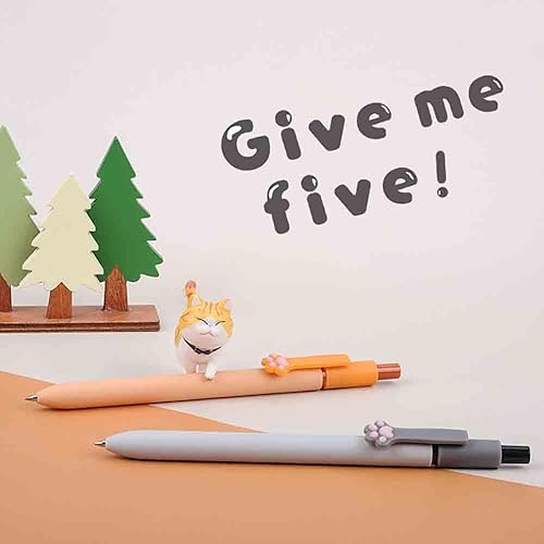 Miniatura 3 de BXCNCKD Lindo bolígrafo para gatos, bolígrafo telescópico de garra de gato, lindo bolígrafo kawaii, bolígrafo de tinta negra japonesa con 5
