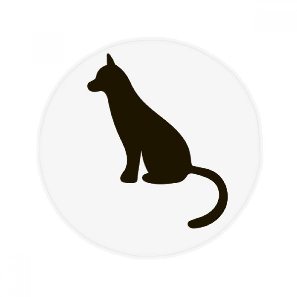 Tapis ronde Chat Noir 50x50cm antidérapant multicolore pour sol de salon et cuisine