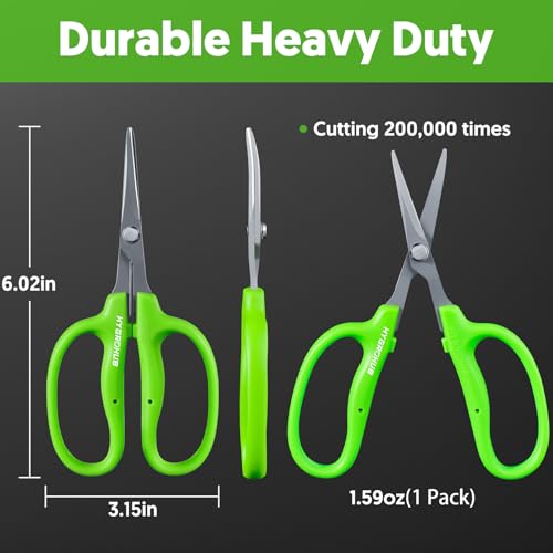 Image of Garden Scissors, 2PCS 6in Pruning Shears Snips Non-stick Coated Sharp Steel Blades - Gardening Tools Garden Shears for Plants Herb Flowers in Grow Tent and Hydroponics