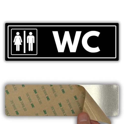 Señal Baño Unisex - 7,5 x 23 cm - Acrílico - Grosor 2mm - Señal de Aseos Mixto - Placa Cartel - Material Acrílico Grueso - Cartel para Negocios (Baño Unisex)