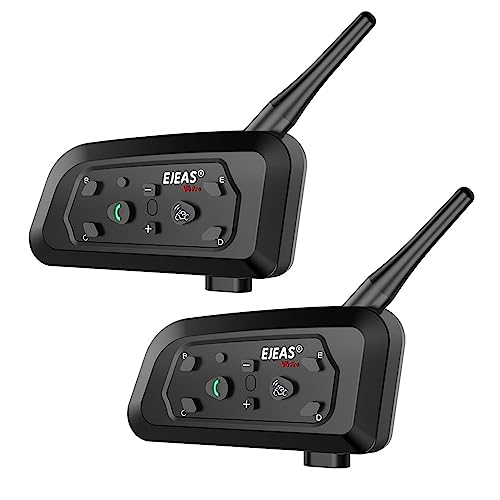 FIRE BULL Motorcycle Helmet Bluetooth Headset Intercom, 800m Range, IP65 Waterproof Bluetooth Communication System, Clear Audio & Long Battery Life for Motorbike Riders & Climbing (2 Pack)