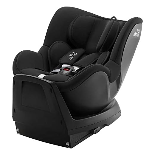 BRITAX RÖMER Seggiolino Auto DUALFIX PLUS Girevole a 360°, con Inserto Neonato e Sistema di Fissagio ISOFIX, Bambini da 40-105 cm (i-Size), dalla Nascita fino ai 4 anni, Space Black