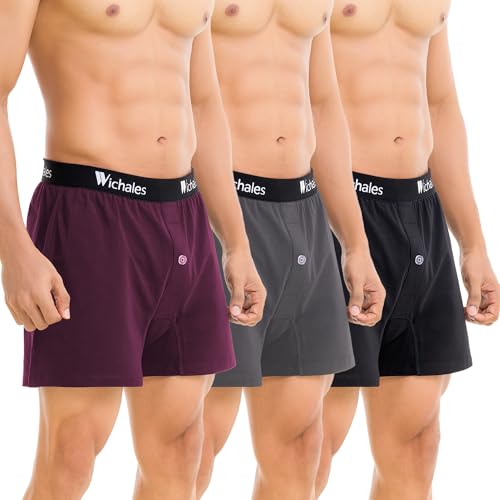 Image of Mens Boxer Shorts Loose Fit Underwear Sleep Short for Men 3 Pack