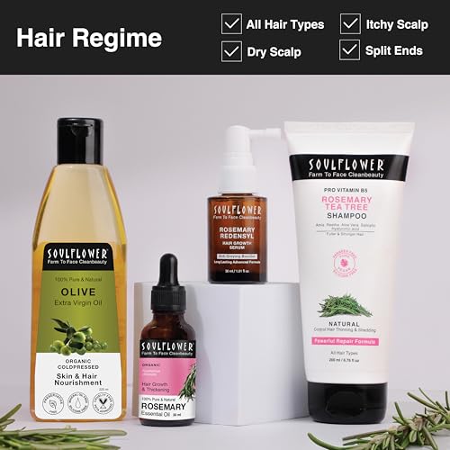 Image of Soulflower Olive Hair Oil for Hair Growth, Anti Hair Fall, Strong Hair & Repair Damaged Hair, Moisturizer for Fine Lines & Wrinkles, Makeup Primer, 100% Pure & Natural Coldpressed, 225ml (Pack of 2)