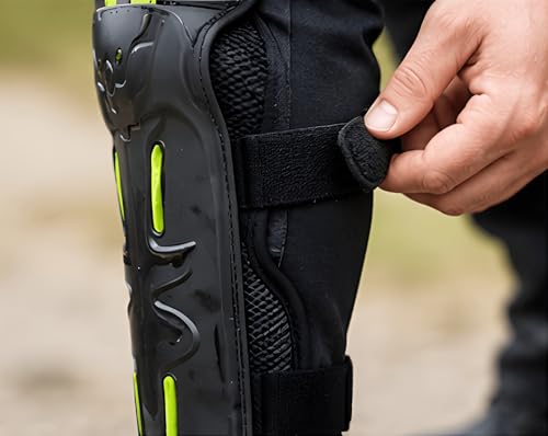 Image of ELTRON TURBO Imported Breathable Adjustable Elbow & Knee Guard Pads Brace Attractive PROTACTIVE Bikers and Riders Motorcycle Protector Free Size Black Green Color Design (2Pc Elbow And 2pc Knee Pads)