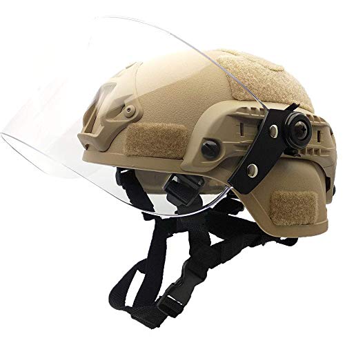 Casque tactique anti-impact pour éviter la buée et les chocs à l'airsoft avec lunettes solaires