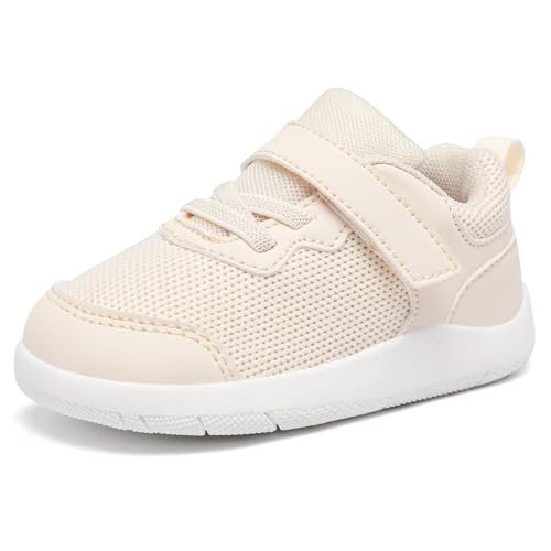Tianohoh Toddler Wide Toe Box Shoes Baby First Walking Shoe Boys Girls Non-Slip Zero Drop Minimalist Tennis Sneakers Beige Size 11 — view 4