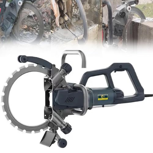 Sierra eléctrica de hormigón – 8800 W/9500 W cortador circular de mano para persecución de pared y corte de piedra – Potente máquina de corte de pared de hormigón de 270 mm