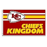 Arbinger Chiefs Kingdom Flag Kansas City Banner 3x5 Feet with Two Metal Grommets for Garage Man Cave Wall Decoration Durable 150D Polyester