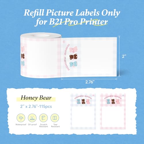 NIIMBOT Photo Labels– Print HD Thermal Labels(2\'\'x2.76\'\', 50x70mm) for Memories, Notes, Lists & DIY Projects – Compatible with Pro Series Label Makers