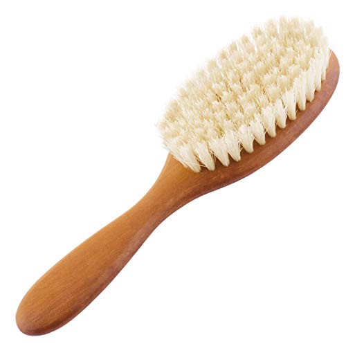 Redecker Pig Bristle Hairbrush with Oiled Pearwood Handle, For Short to Medium Length Hair, 7-1/4 inches, Made in Germany