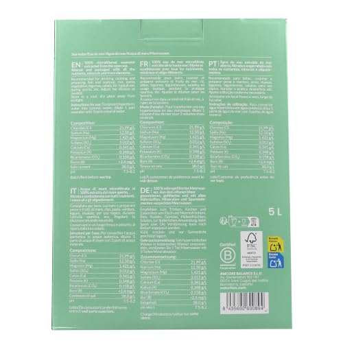 Miniatura 2 de Agua Marina 5 L Naturitas Essentials Ideal Para Beber Y Cocinar Sin Aditivos Microfiltrada En Frío Agua De La Costa Brava En Contenedor De Fibra