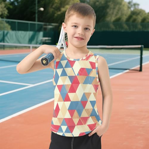 J JOYSAY Geometric Triangle Sketch Beige Boys Tank Top Sleeveless Muscle Shirts Quick Dry Kids T-Shirts 3-15T 6