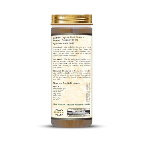 Image of byPureNaturals 100% Natural Herbal Organic Shikakai Powder | Acacia Concinna| Healthy| Long & Strong| Shiny Hair Care120gm