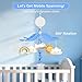 Mkcxcol Crib Mobile for Baby, Blue and White Airplane & Weather Theme, Mobile for Crib with 35 Lullabies & 3 Modes Rotating Music Box, Nursery Decoration for Infant Boys and Girls
