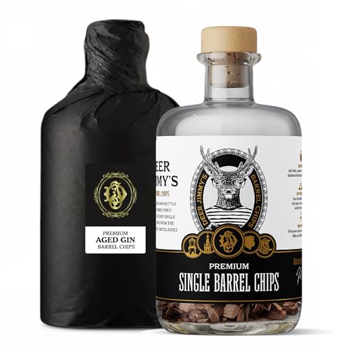 Deer Jimmy's® Ginebra envejecida DIY | Ginebra envejecida DIY con virutas de barril de roble premium | Gran regalo para hombres, Navidad, Día del Padre, Día de San Valentín y cumpleaños.