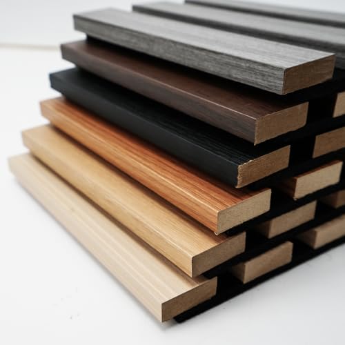 Image of Art3d Roll-Flat Acoustic Wood Slat Wall Panel, 6-Pack Sample Set, 6 Colors