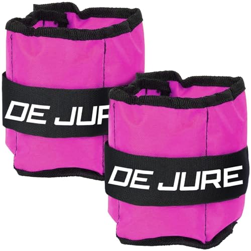 Image of De Jure Fitness Adjustable Ankle & Wrist Weights Pair (0.5KG x 2) for Men & Women | Strength Training, Walking, Running, Workout, Yoga | Comfortable, Durable | Pink - 1KG