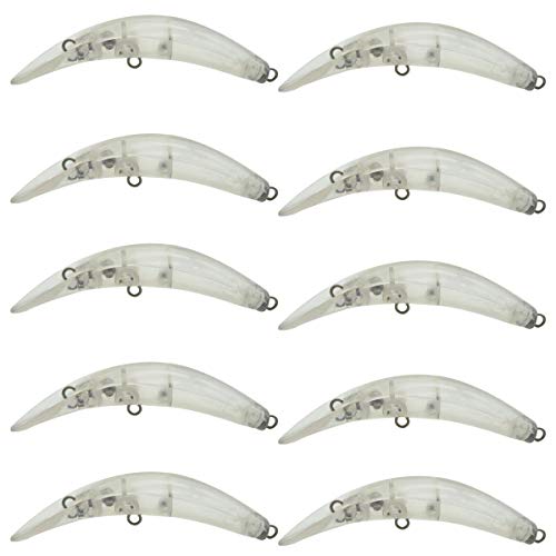 10PCS Fishing Lure Blanks 10.4cm 14.38g Crankbait Simulation Blank Body Clear Hard Baits Trout Salmon Swimming Sea Bait Topwater Freshwater Plastic Minnow Lure 156L