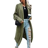 GeGekoko Womens Open Front Cardigan Sweaters Oversized Batwing Chunky Knit Outwear, 1#army Green, Small