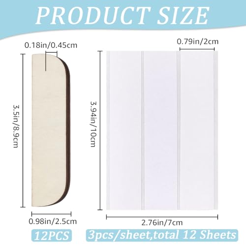 CRASPIRE 12Pcs 3.5 Inch Hinge Repair Kit Wooden Filler Plate Door Hole Cover Wood Kitchen Cabinet Blanks with Double Sided Tapes - Image 2