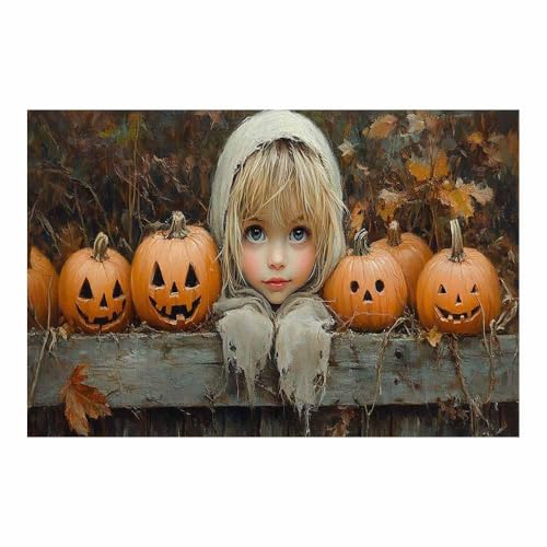 Fond Fête d'halloween esprit mignon citrouille déco horreur 70x100cm