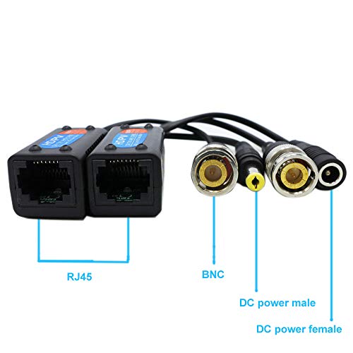 image for Gchee Passive Video Balun RJ45 Transceiver Transmitter HD-CVI/TVI/AHD/