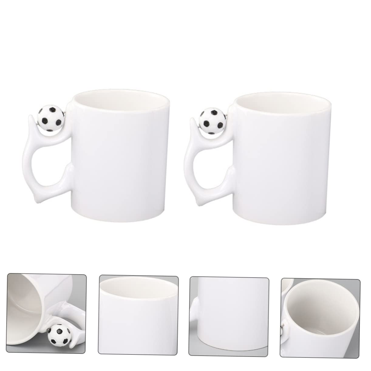 ABOOFAN 2 Set Coppa Di Calcio Tazze Doppio Tazzine Caffe Bicchieri Caffe Coffret Mug Tazza Da Latte Bicchierini Da Caffe Tazza Da Tazza Boccale Di Latte Tazza Di Caffè Ceramica 2 Pezzi * 2