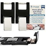 Mens Black and Silver Box Link 1/2