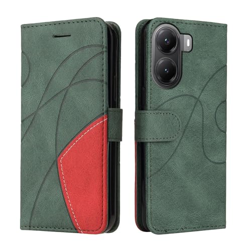 Cover Protettiva per Xiaomi Poco X7 PRO Case retrò Cellulare Custodia Libro Antiurto in Flip Portafoglio Flip Magnetica verde pelle