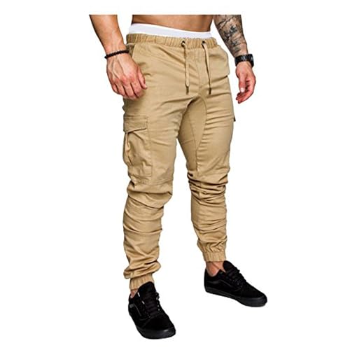 Letuwj Men's Fitness Motorcyclist Chino Jogger Pant2