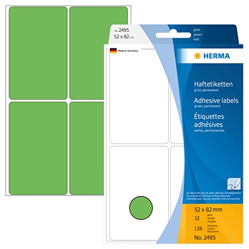 Herma Multi-purpose labels 52x82mm green 128 pcs
