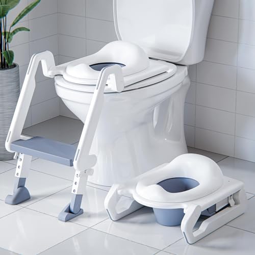 Image of 3-in-1 Potty Training Seat with Step Stool Ladder & Detachable Seat for Toddlers, Kids, Boys and Girls, Convertible Potty, Zero Assembly, Non-Slip, Splash Guard, Multi-Use, Portable