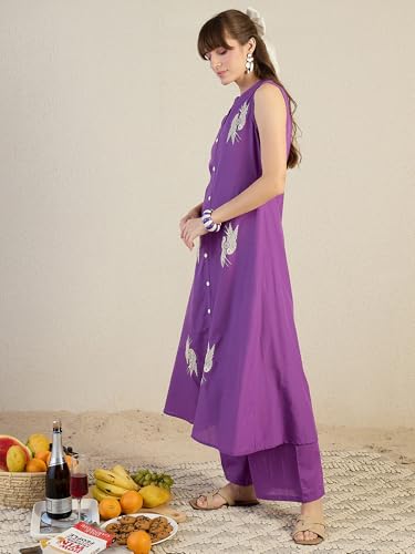 Image of INDO ERA Women's Catton Ethnic Co-Ord Set | Kurta Pant Set | Kurta Palazzo Set | Stylish Cotton Suit Set for Women,11255 | Co Ord Set For Women Stylish |