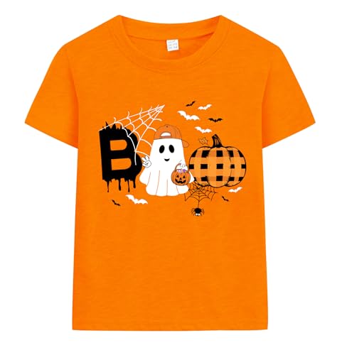 Little Hand Baby Boys Glow in The Dark Tractor T-Shirt Kids Halloween Boo Shirts Pumpkin Tee Monster Truck Top 2-8 Years