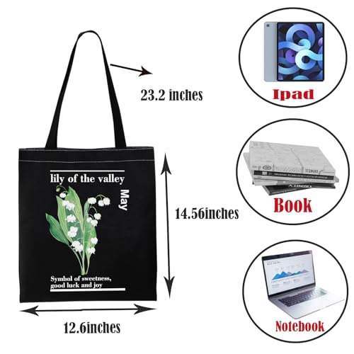 Bolso tipo tote PWHAOO May Lily, símbolo de la alegría y la buena suerte, regalo para amantes del lirio miniatura 3