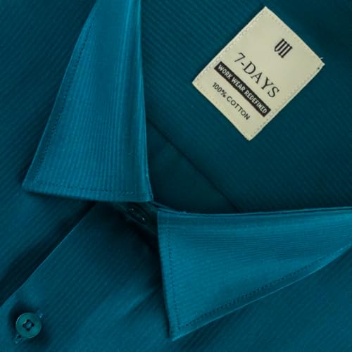 Image of 7-DAYS Men's Premium Formal Shirt - 100% Pure Cotton, Regular Fit, Plain, Full Sleeves, with Pocket - Perfect for Office Wear & Under Suits