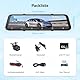 Alpinetech 12 Zoll 4K Rückfahrkamera Spiegel mit Wireless CarPlay Android Auto, Dashcam Auto Spiegel mit Einparkhilfe G-Sensor Loop-Aufnahme Bluetooth Mirror Link WDR AUX 64G SD-Karte HD Touchscreen