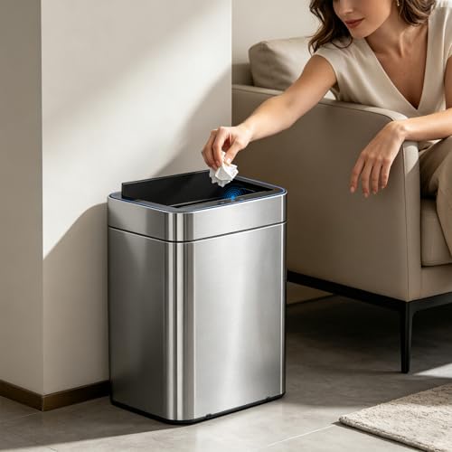 Caneca de Basura Touchless Rectangular 50 Litros Acero Inoxidable miniatura 5