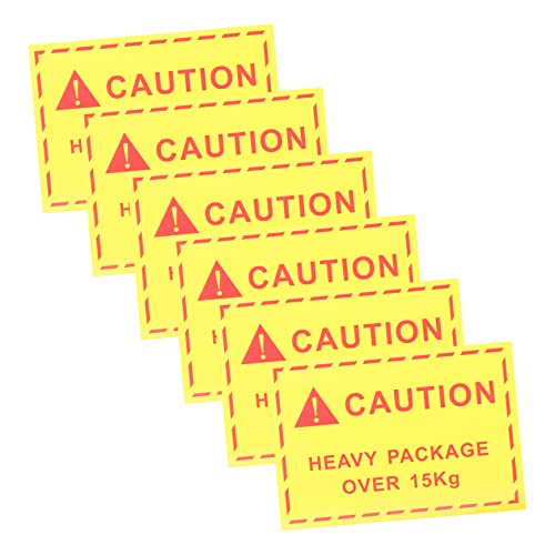 ERINGOGO 100Pcs Caution Shipping Labels Self Adhesive Warning Stickers for Heavy Objects Decals for Packaging Shipping and Teamwork Reliable Adhesion